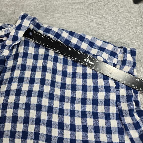 Jane and Delancey Wom 2XL Blue White Gingham Plaid Boxy Short Sleeve Blouse EUC - Picture 4 of 9